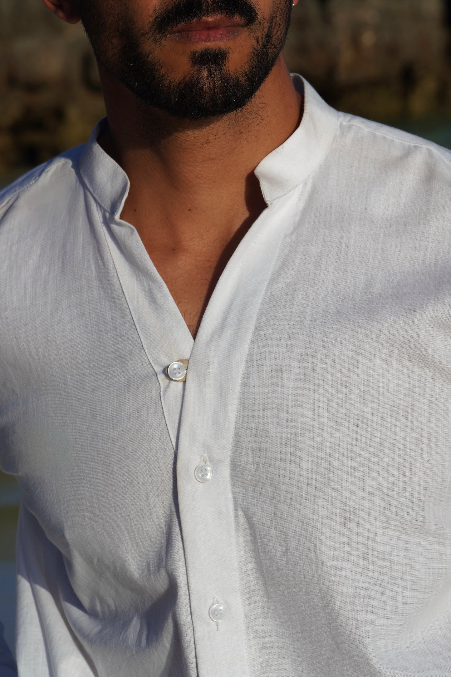 BAHARI LINEN SHIRT - White