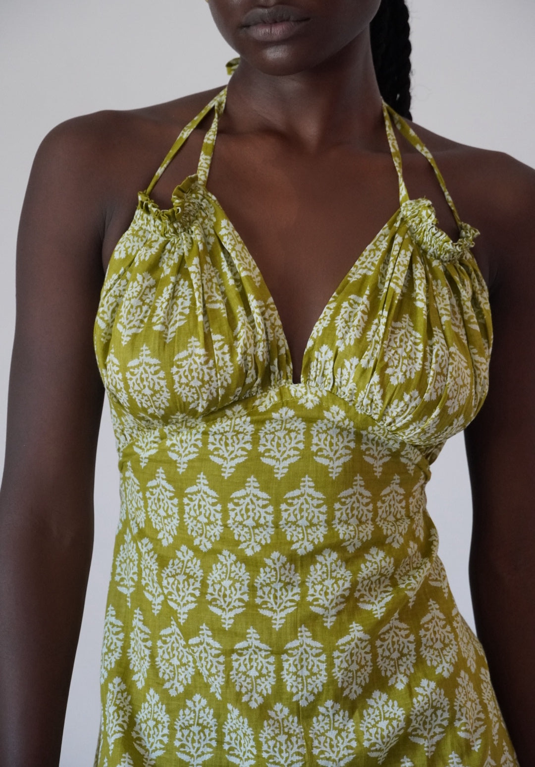 YANI MINI DRESS - Green Leaves