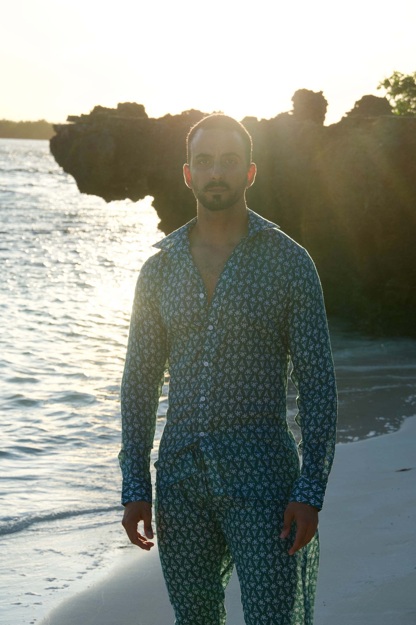 MAMBO UNISEX SET- PETROL PALM