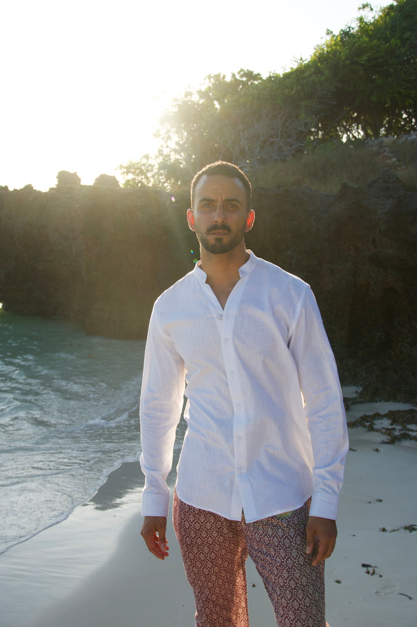 BAHARI LINEN SHIRT - White