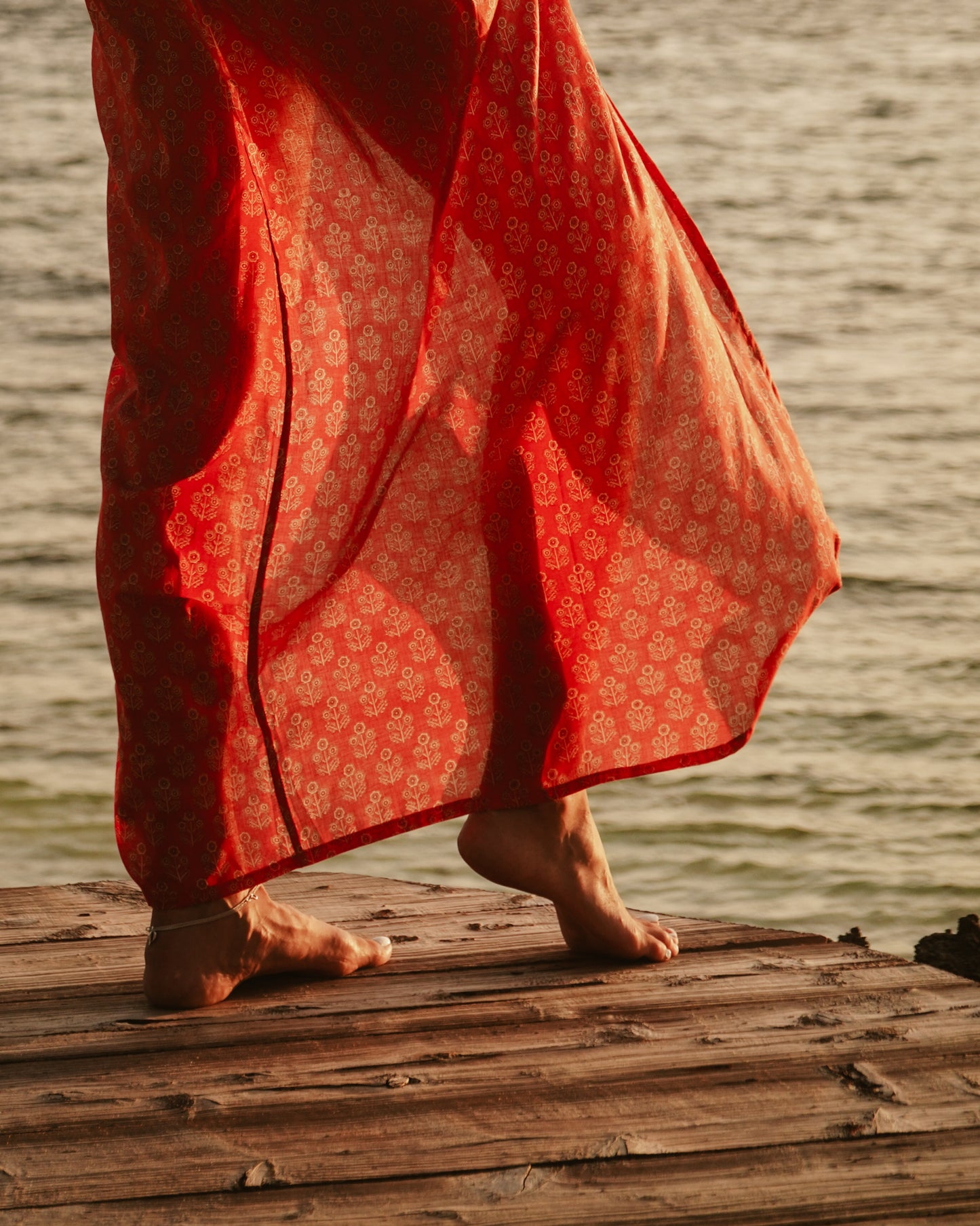 LONG SKIRT JUA - Coral Red